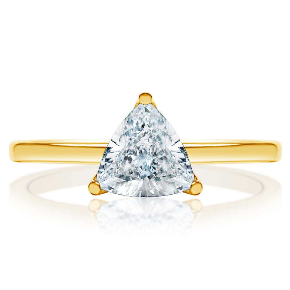 Trillion Diamond Solitaire Engagement Ring