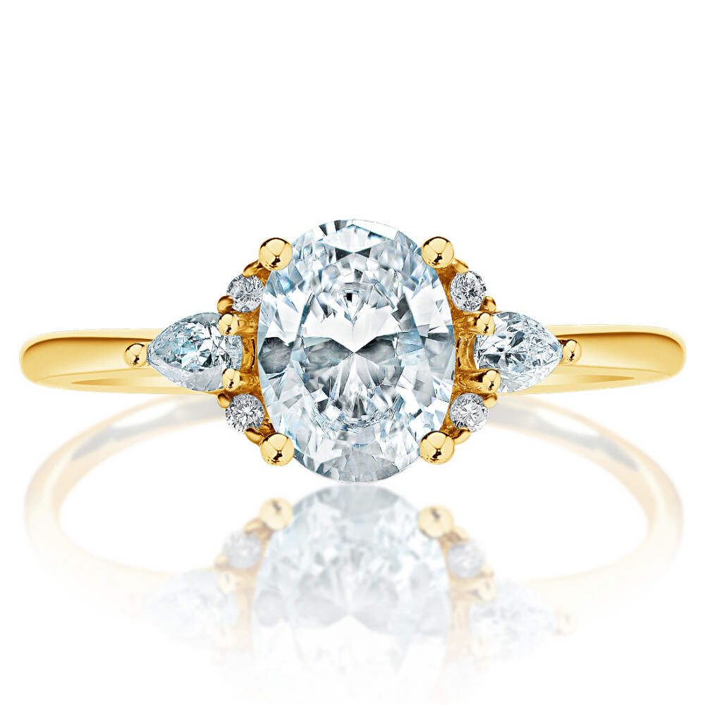 Oval Cluster Engagement Ring
