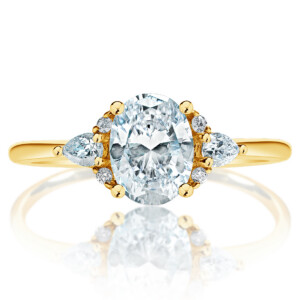 Oval Cluster Engagement Ring