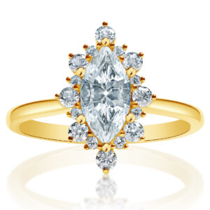 Marquise Diamond Halo Engagement Ring