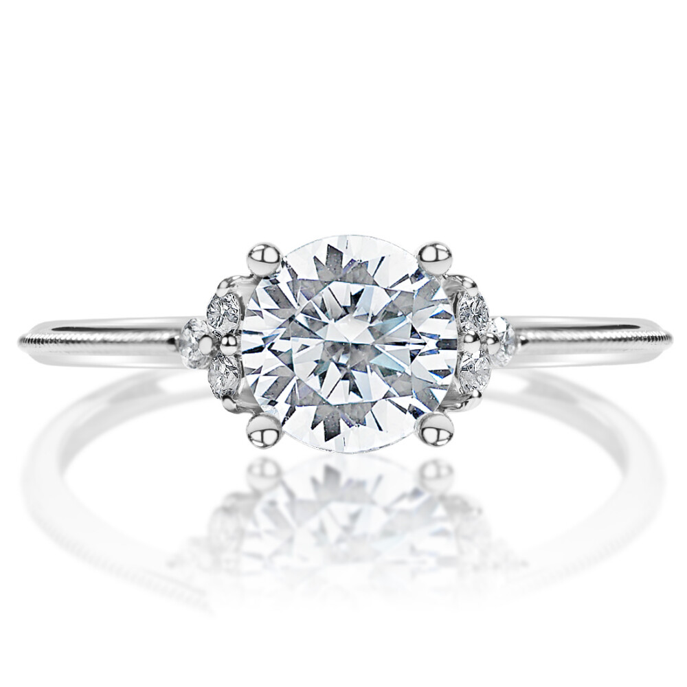 Round Cluster Engagement Ring