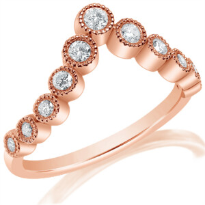Diamond Milgrain Bezel Pointed Band