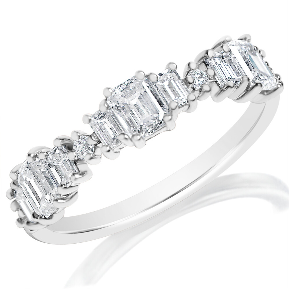 Emerald Clusters Anniversary Ring