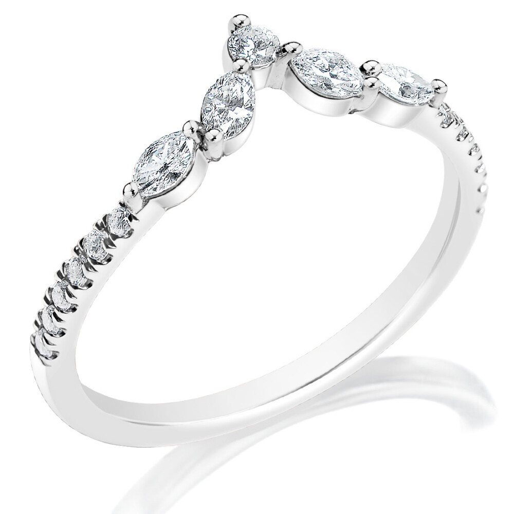 Marquise and Round Diamond Pointed Band