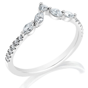 Marquise and Round Diamond Pointed Band