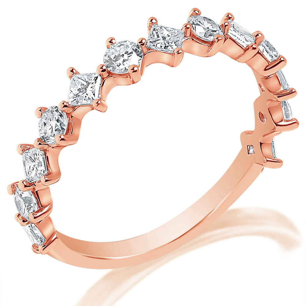 Kite-Set Princess and Round Anniversary Ring