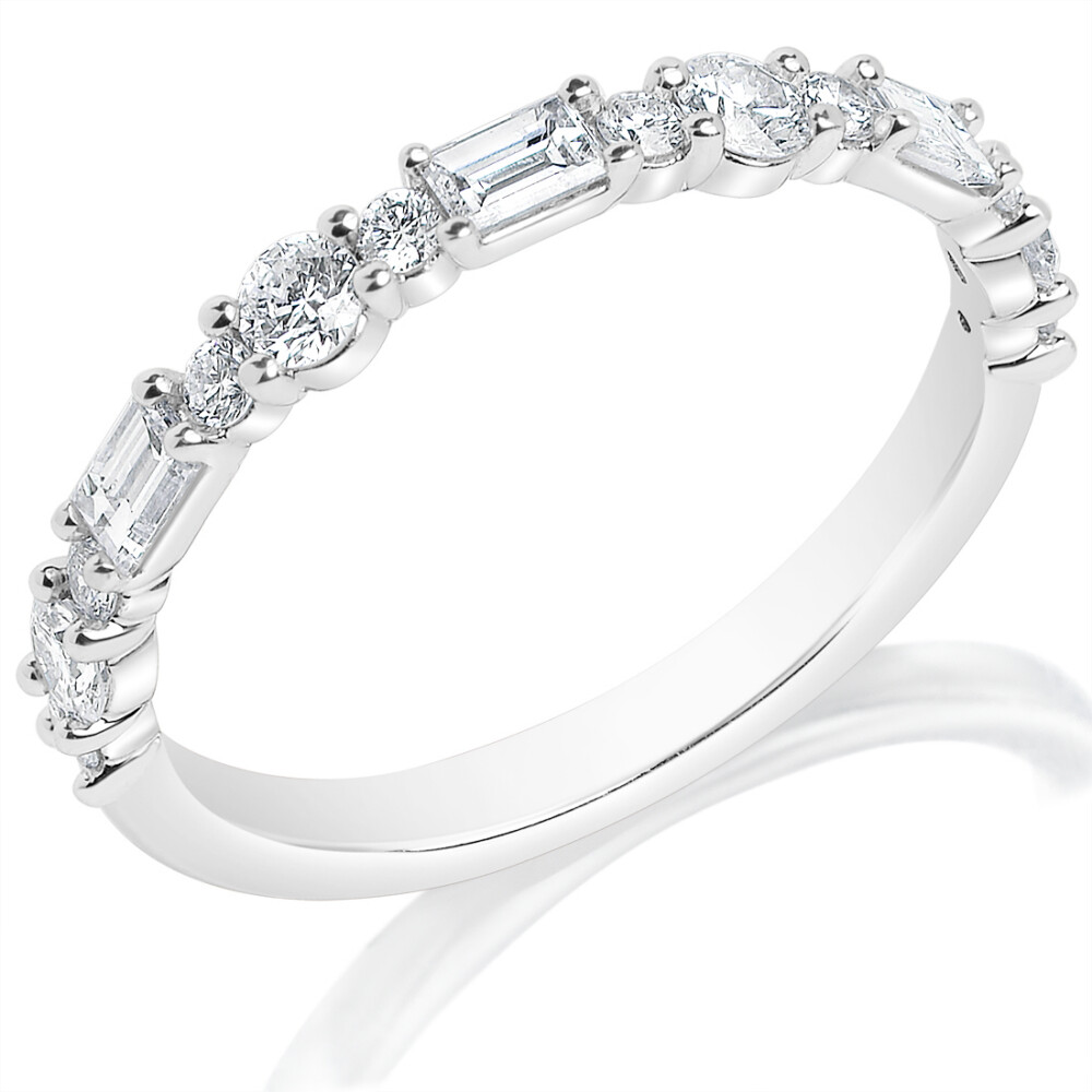 Baguette and Round Halfway Ring