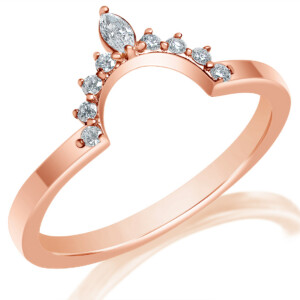 Marquise Point Curved Band