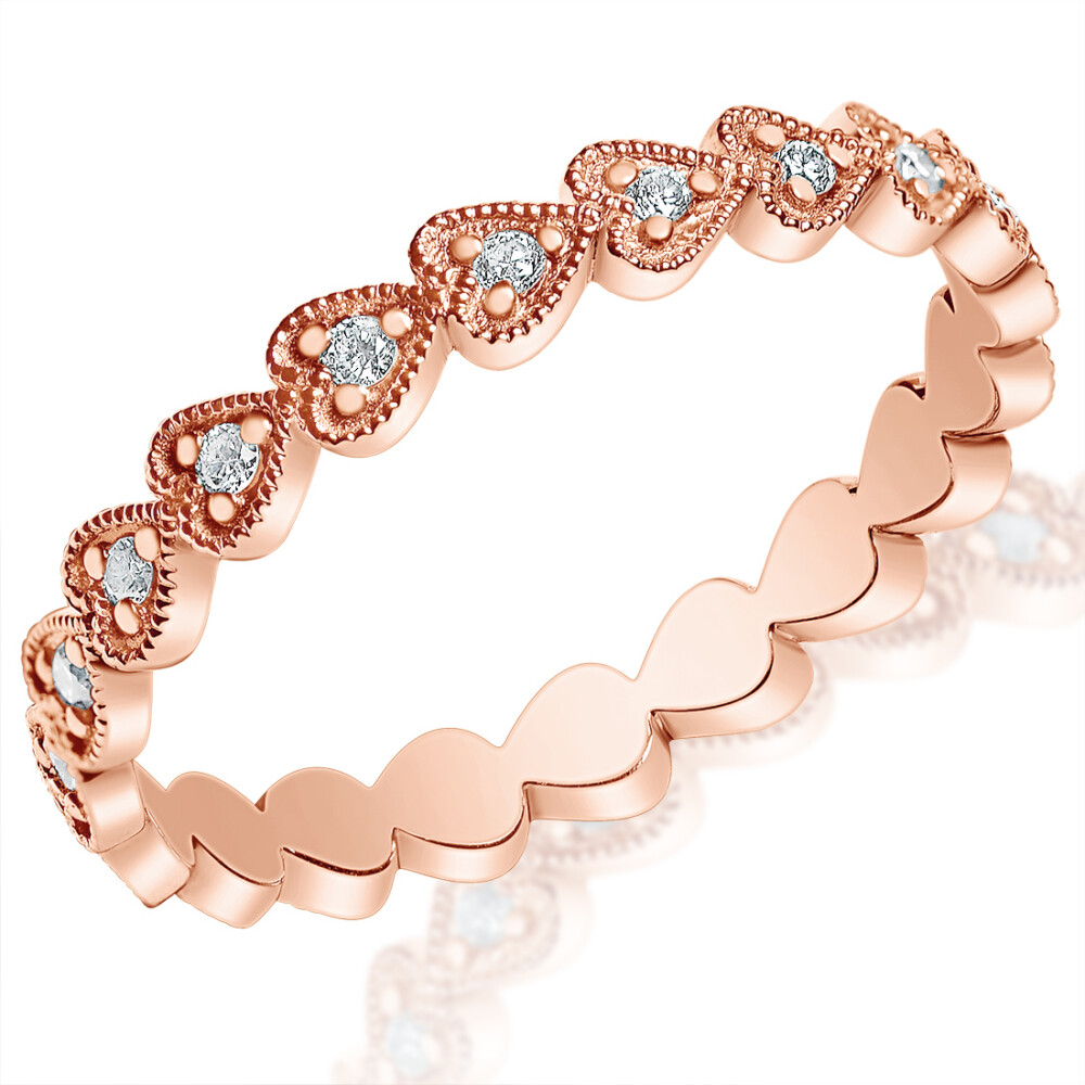 Milgrain Heart Eternity Ring