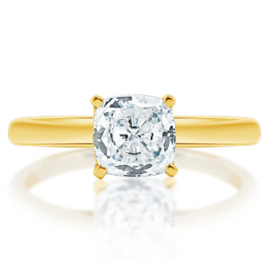 Cushion Diamond Cathedral Set Solitarire Engagement Ring