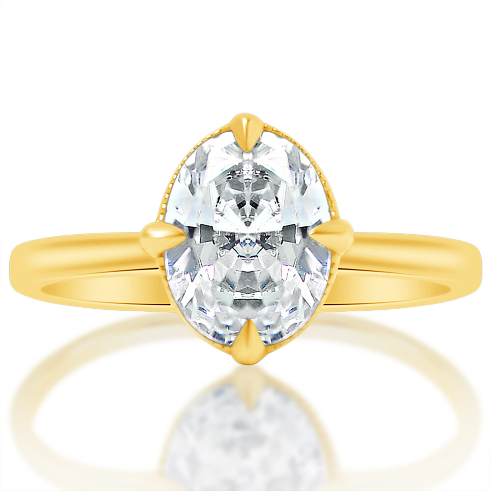 Oval Kite Set Eagle Claw Hidden Halo Engagement Ring