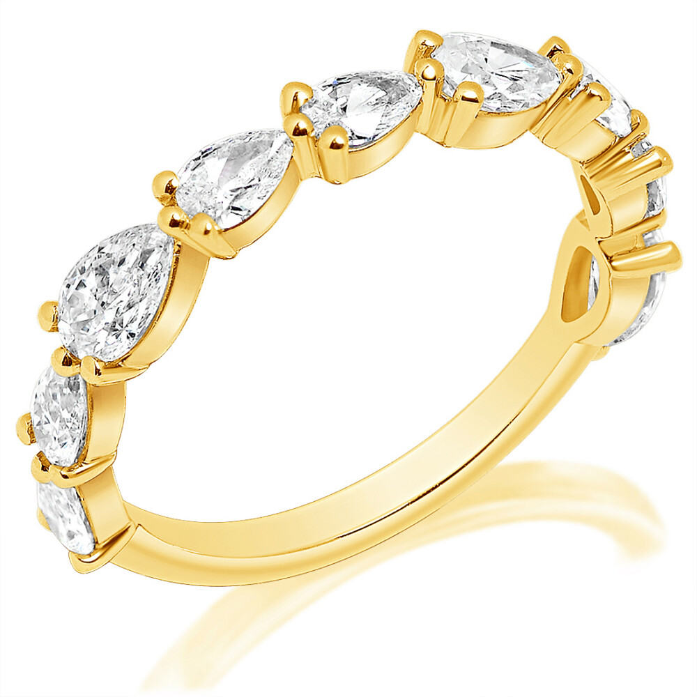 Pattered Pear Diamond Anniversary Ring