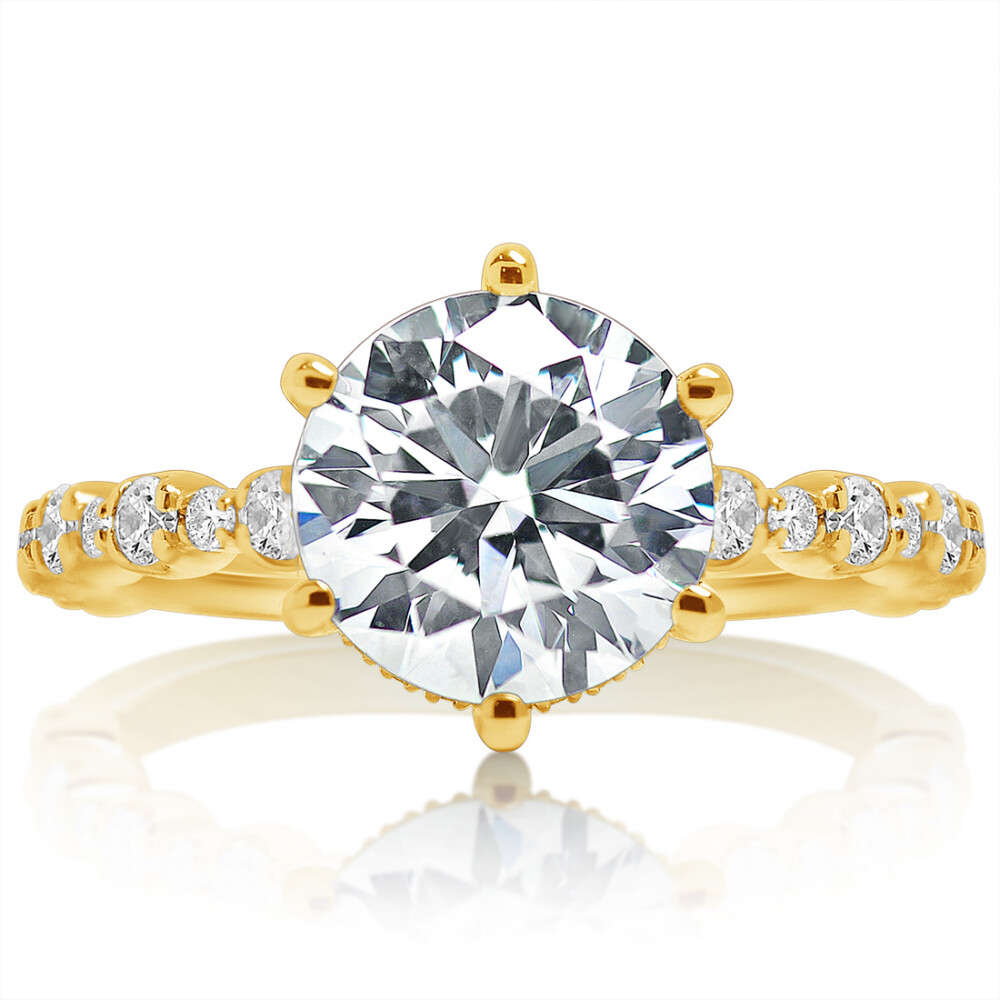 Round Diamond Six Prong Alternate Size Diamond Engagement Ring
