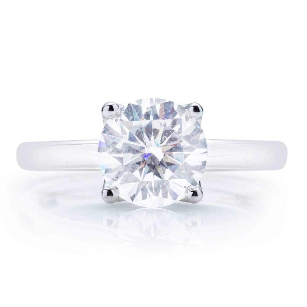 Round Diamond High Polish Solitaire Engagement Ring