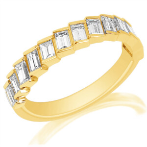 Staggered Channel Baguette Ring