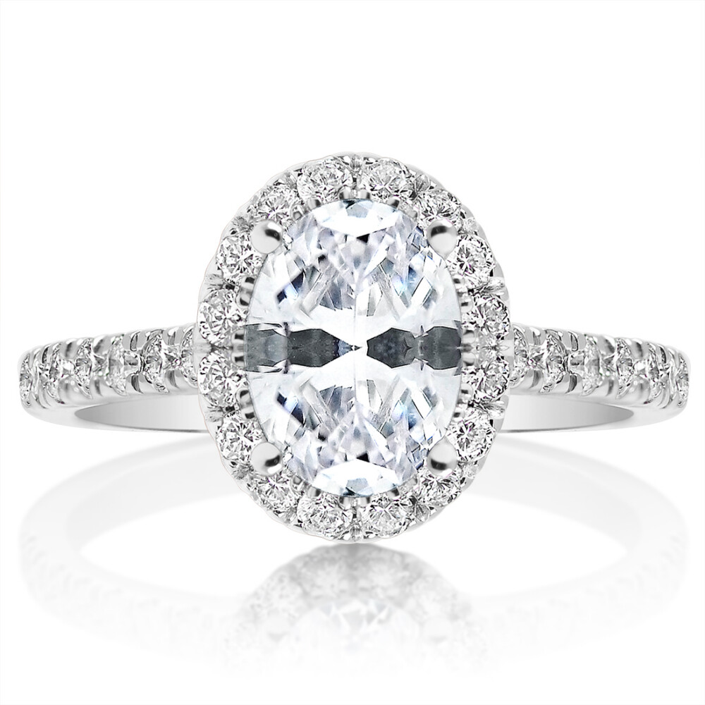 Hidden Detail Oval Diamond Engagement Ring