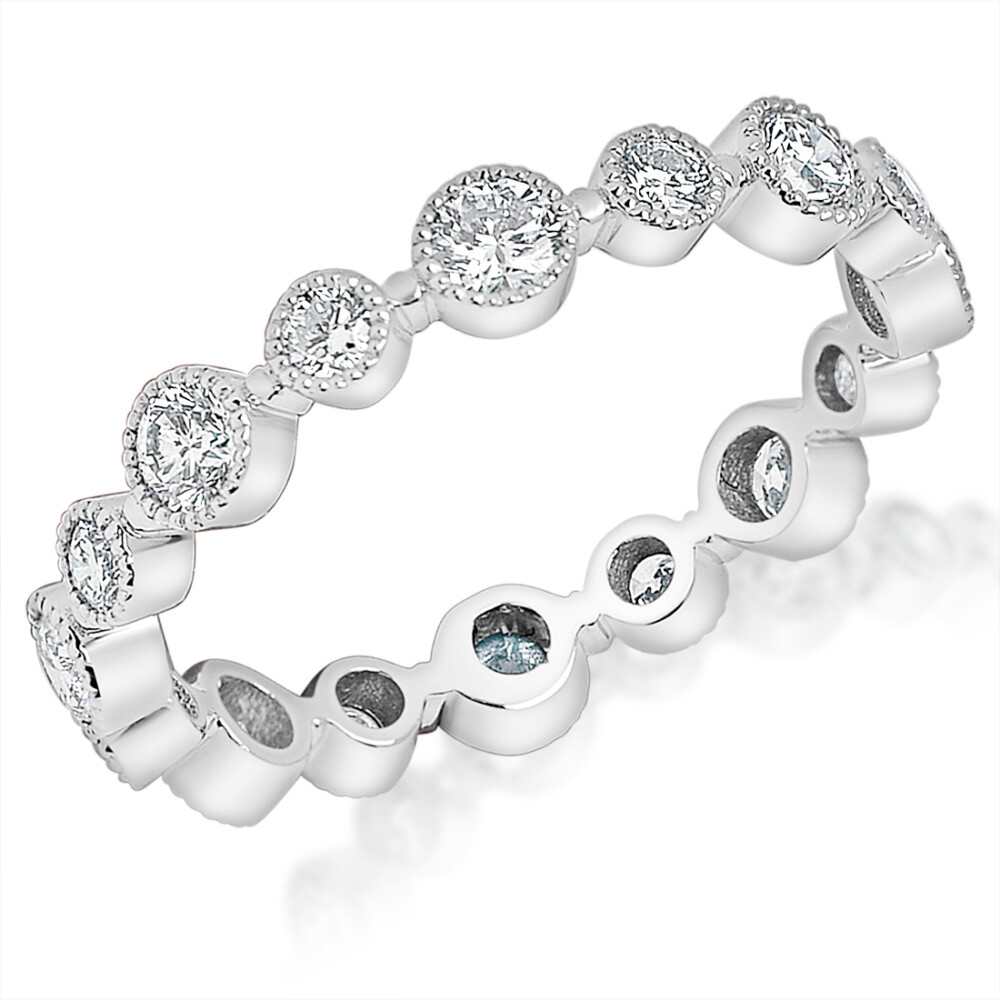Round Diamond Milgrain Bezel Eternity Ring