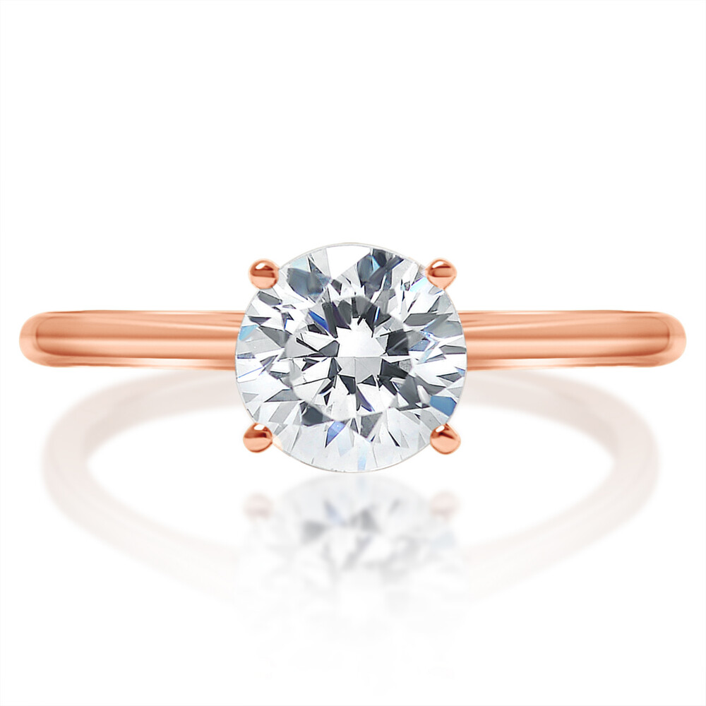 Round Diamond Knife Edge Solitaire Engagement Ring