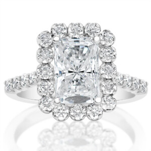 Radiant Diamond Halo Engagement Ring