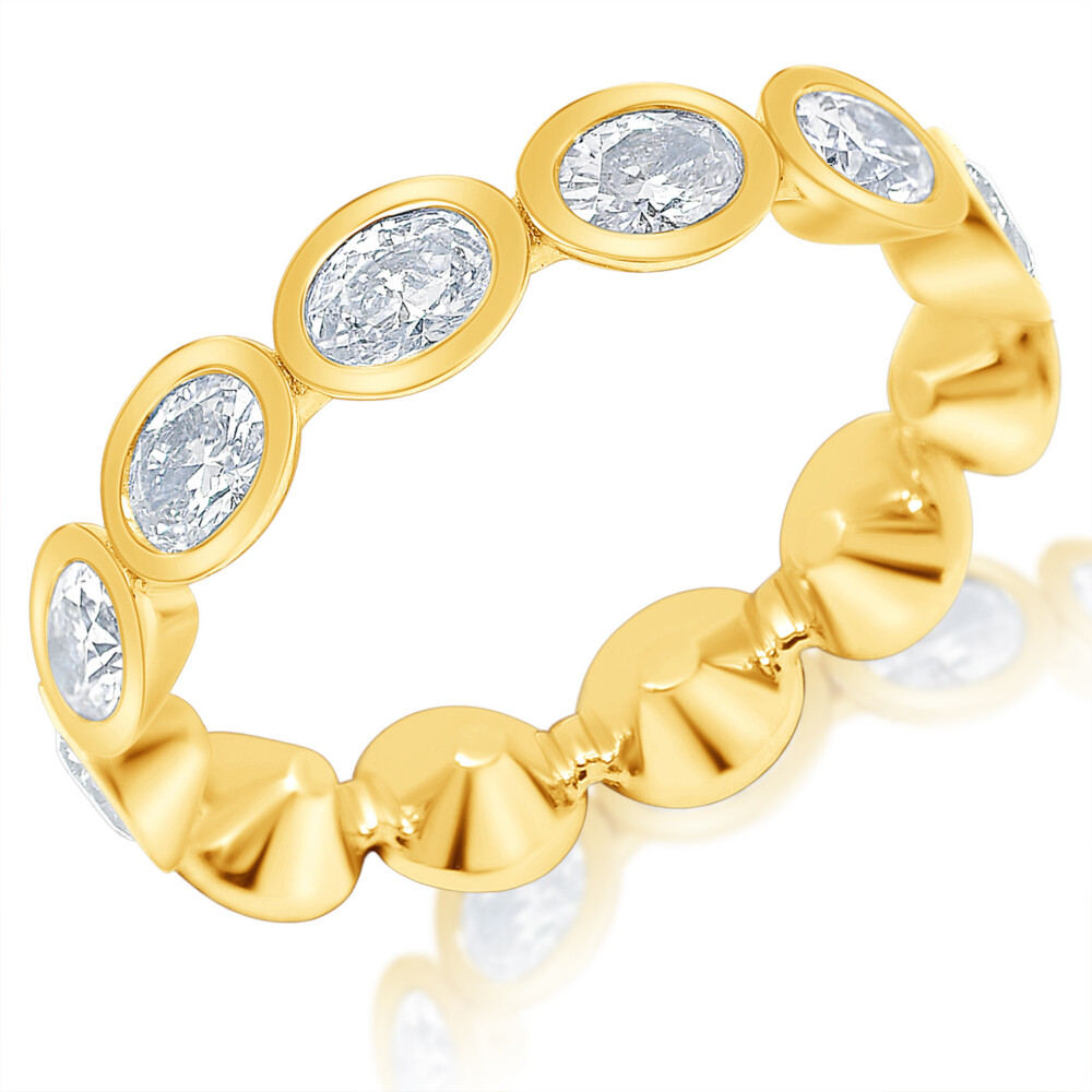 East West Oval Bezel Eternity Band