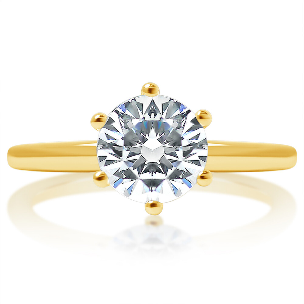 Round Diamond Burnished Surprise Diamond Engagement Ring