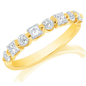 Princess and Round Diamond Shared Prong Ring
