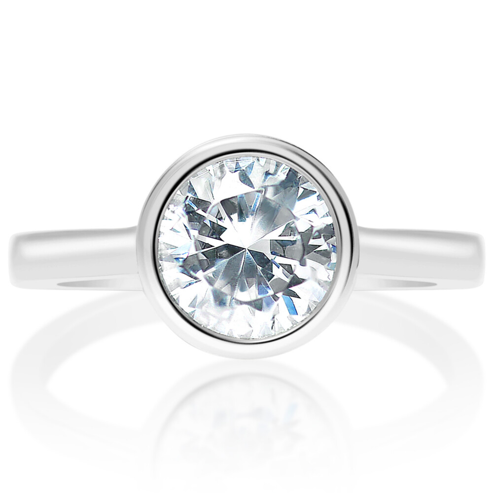 Round Diamond Bezel Set Engagement Ring
