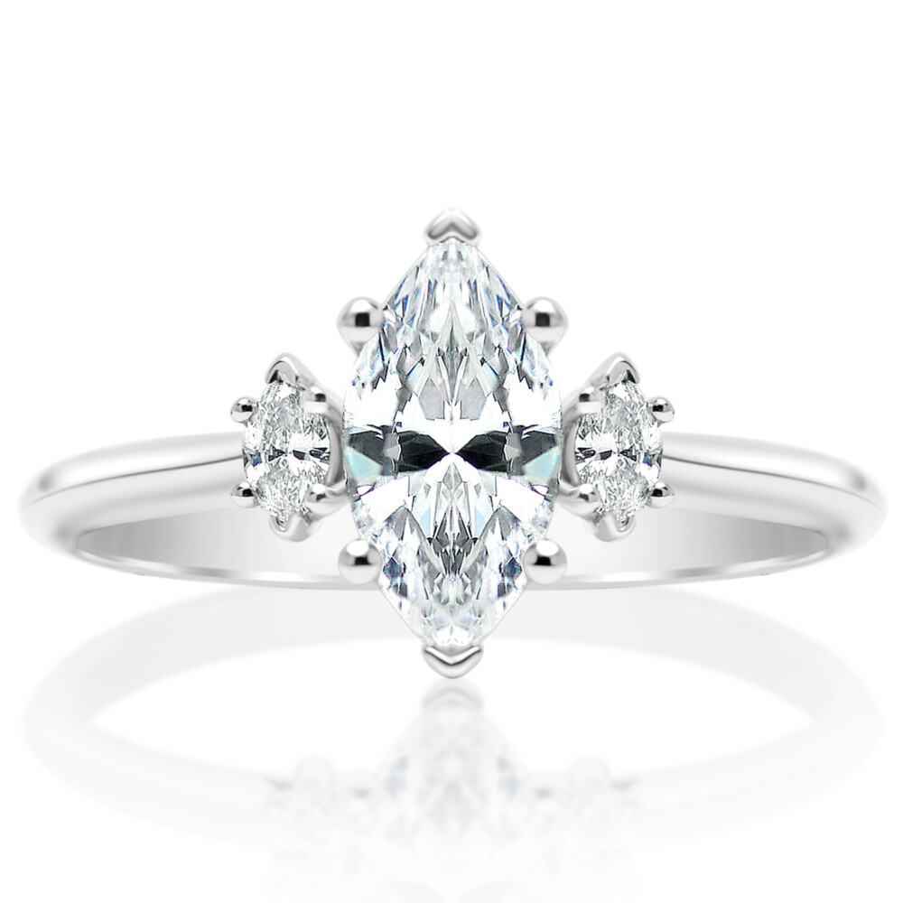 Marquise Three Stone Engagement Ring