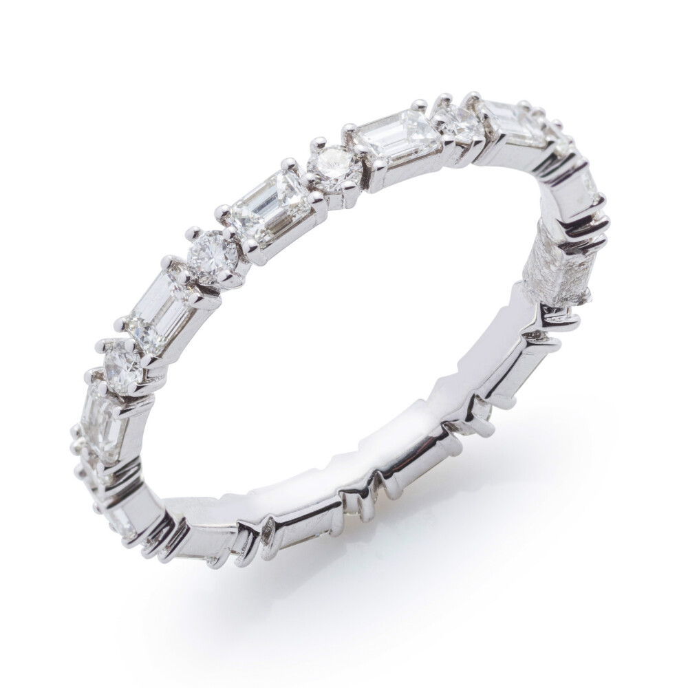 Emerald and Round Eternity Band