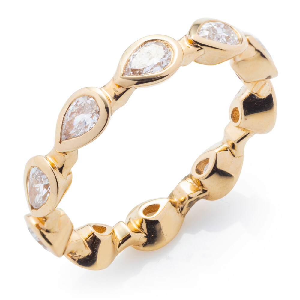 Pear Diamond Bezel Eternity Band