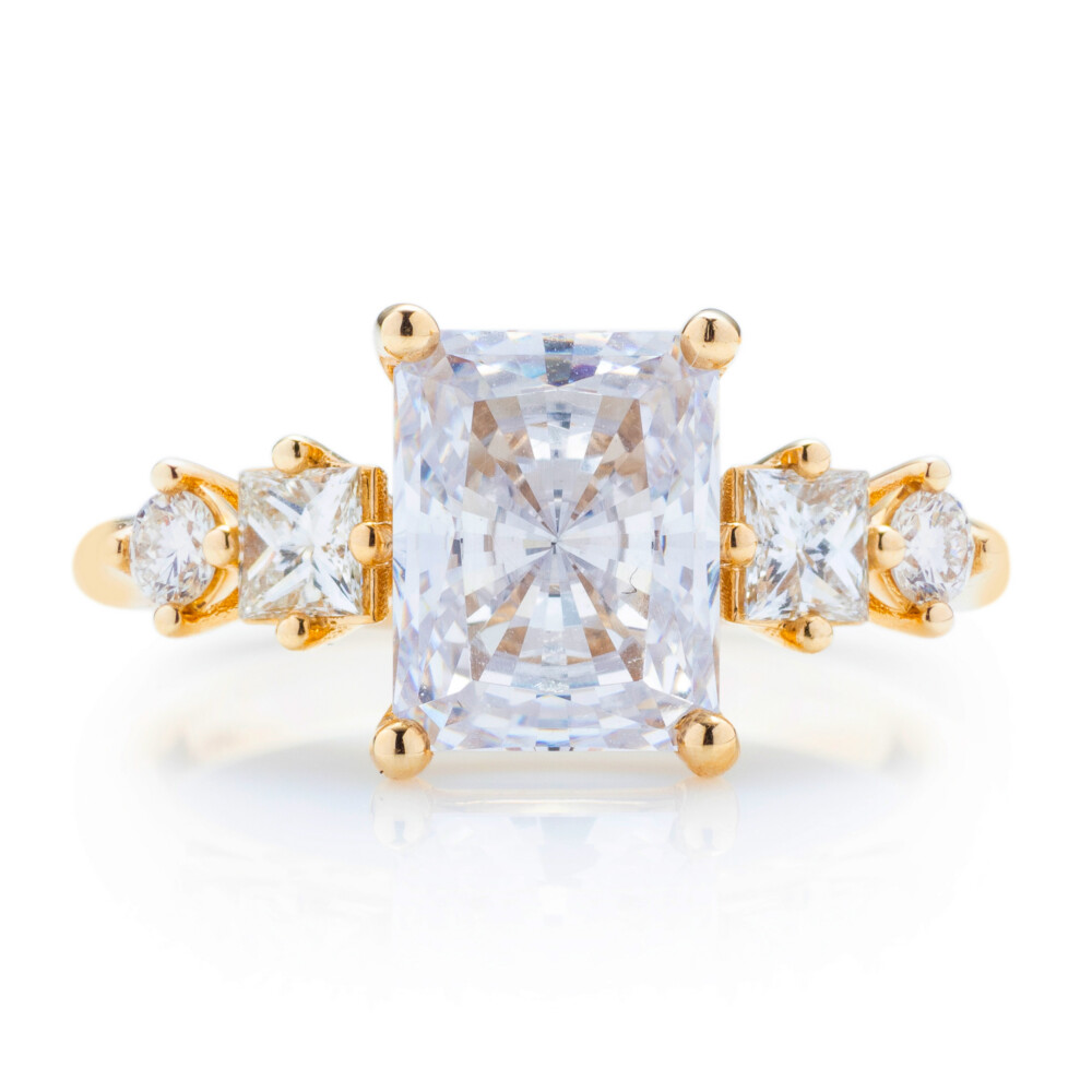Princess and Round Five Stone Ring