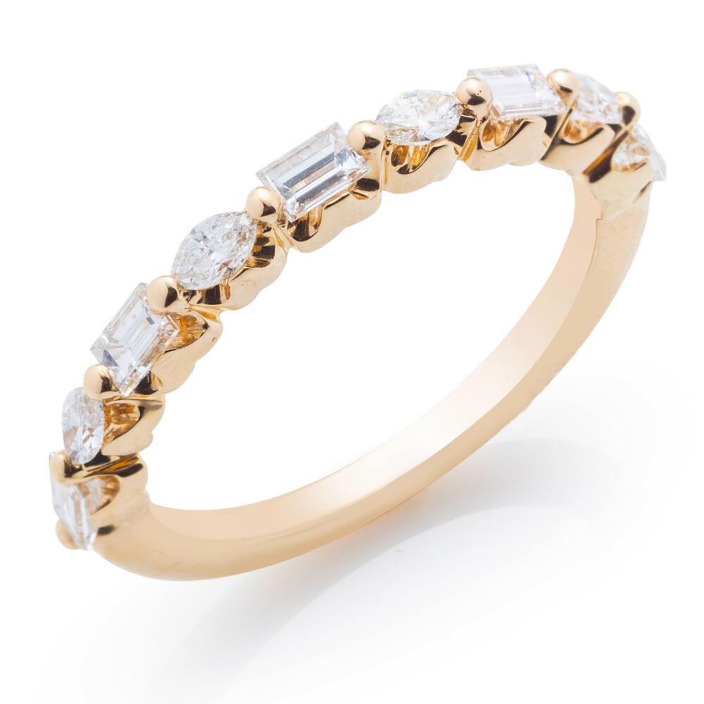 Baguette and Marquise Alternating Halfway Band