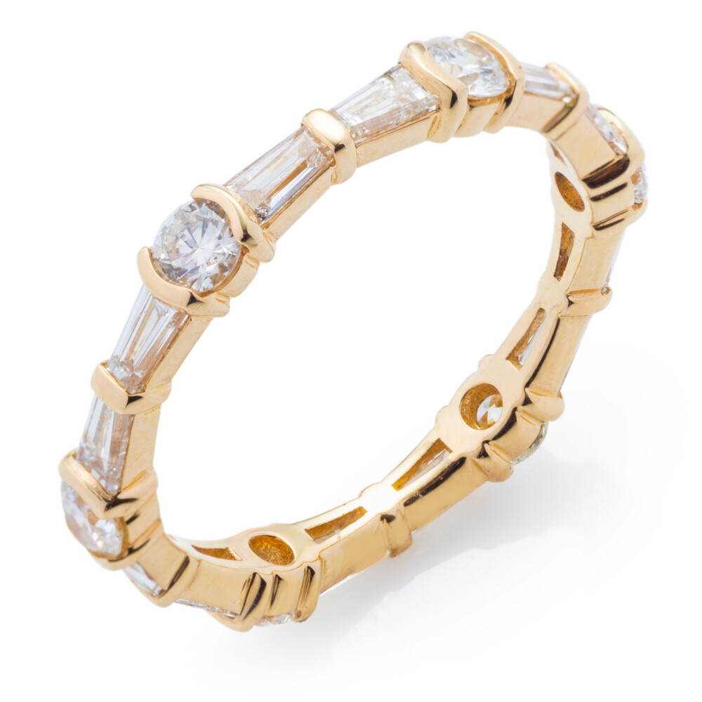 Half Bezel and Baguette Eternity Band