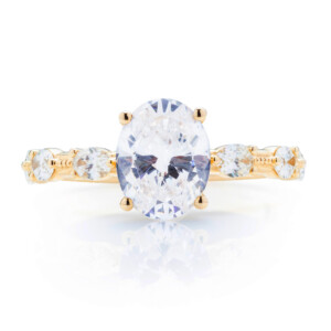 Oval Milgrain Knife Edge Engagement Ring