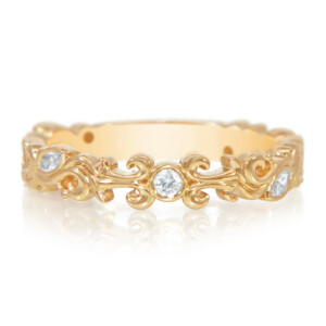 Swirling Diamond Wedding Band