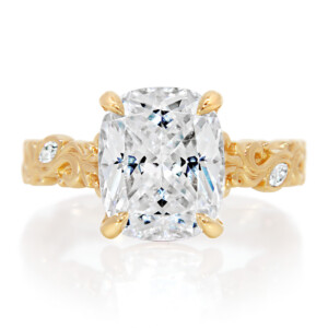 Swirling Scroll Shank Engagement Ring
