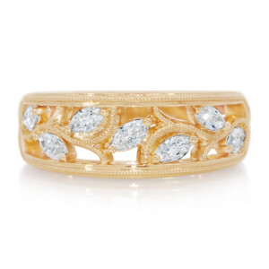 Vine Design Milgrain Accent Ring