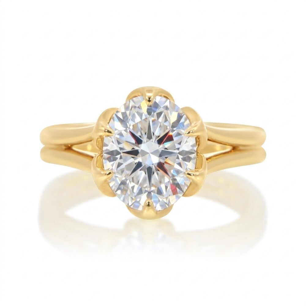 Split Shank Tulip Head Engagement Ring