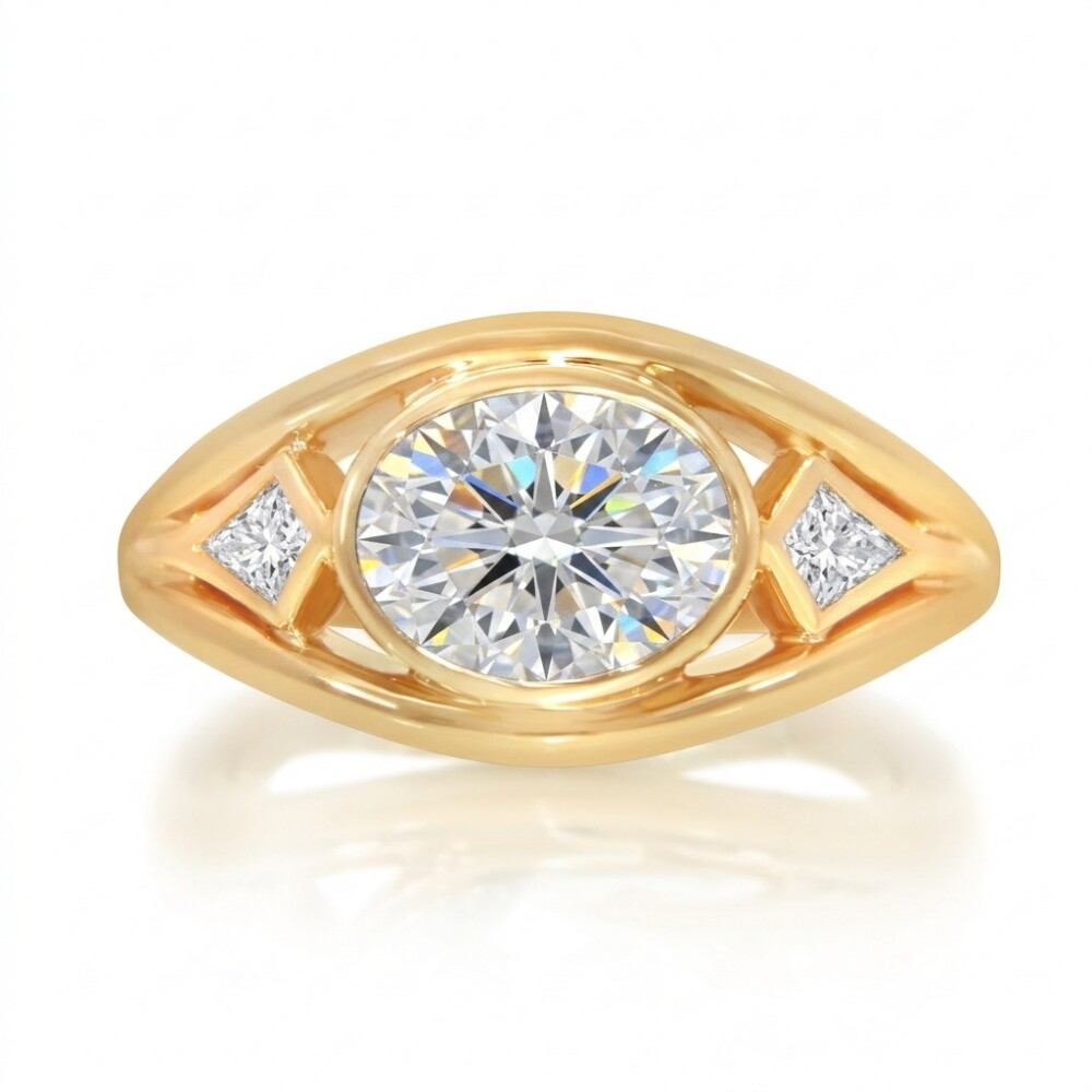 Kite Three Stone Engagement Ring
