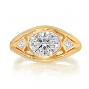 Kite Three Stone Engagement Ring