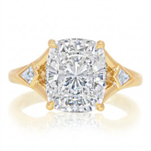 Kite Diamond Three Stone Engagement Ring