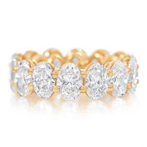 Lab Oval Diamond Double Shared Prong Band