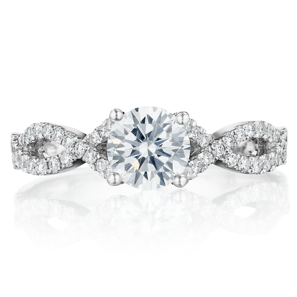 Round Diamond Braided Band Engagement Ring