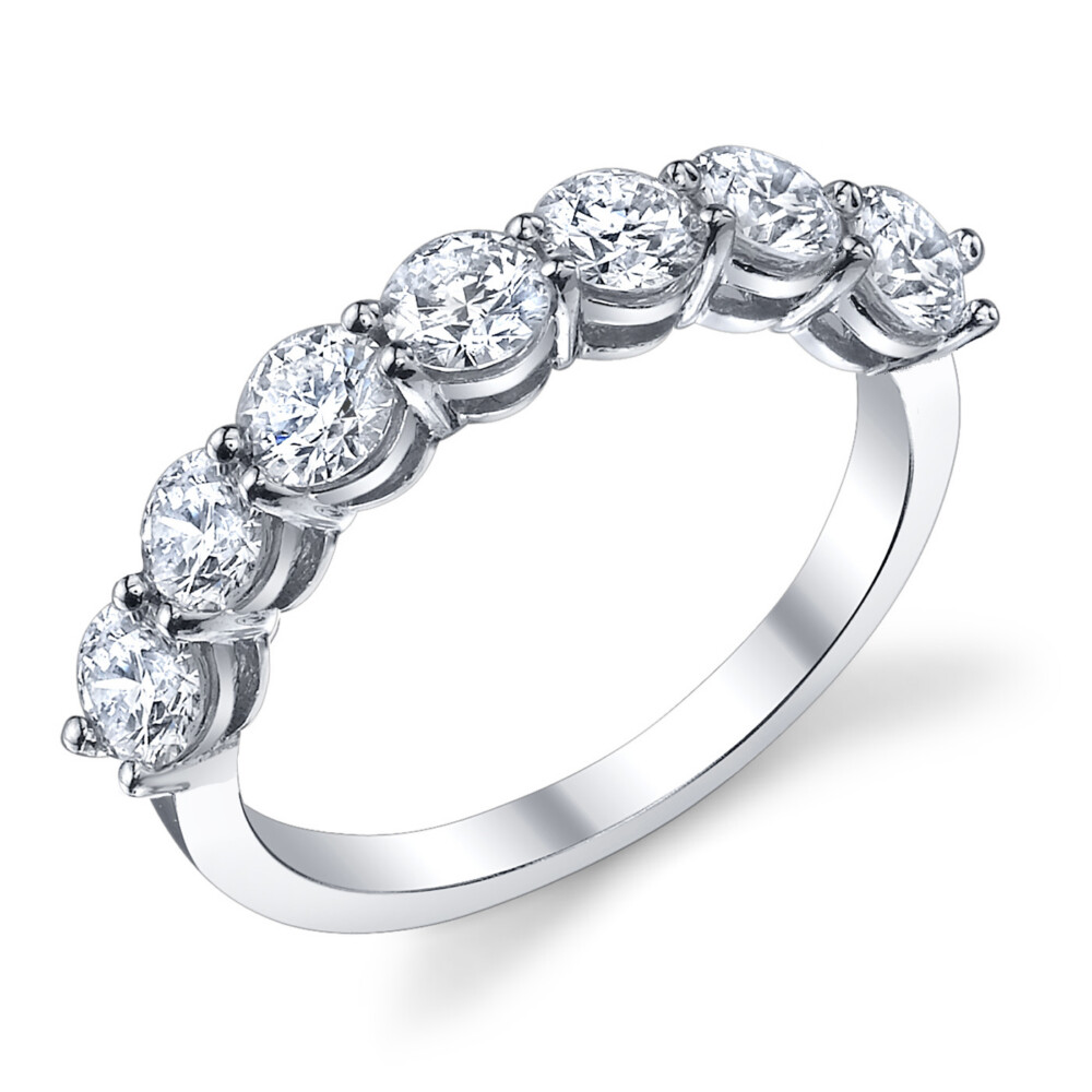 Double Shared Prong Diamond Halfway Band