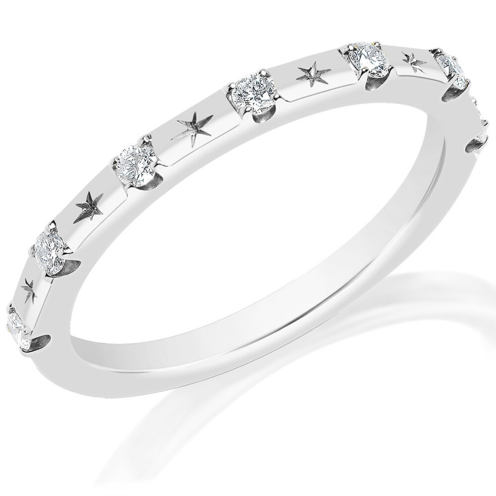 Star and Diamond Wedding Band