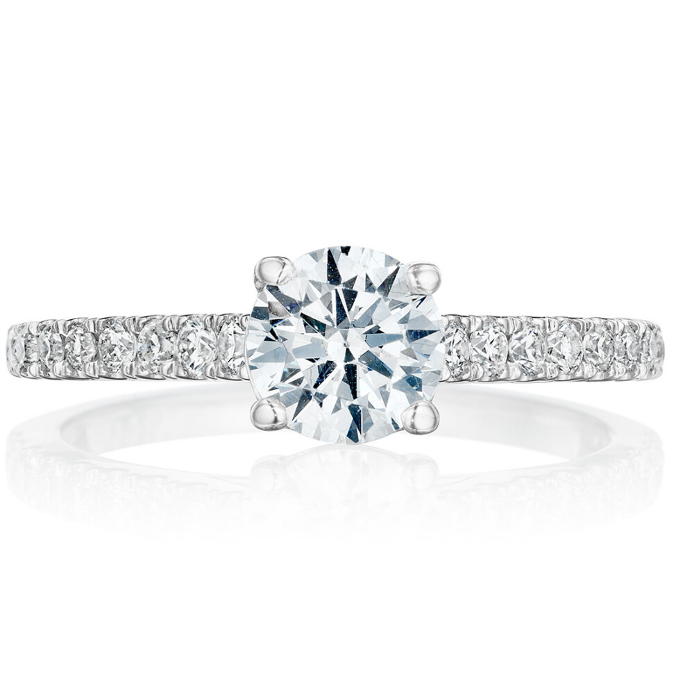 Round Diamond Band Surprise Diamond Engagement Ring