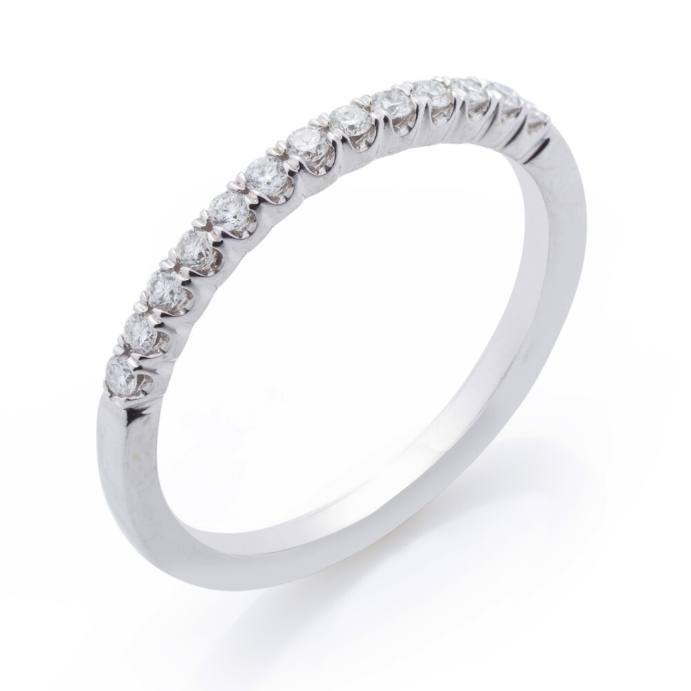 Diamond Split Prong Less Than Halfway Band