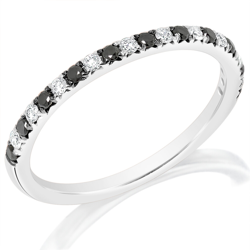 Black and White Diamond Wedding Band