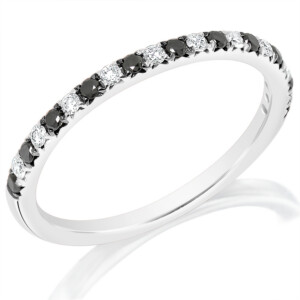 Black and White Diamond Wedding Band