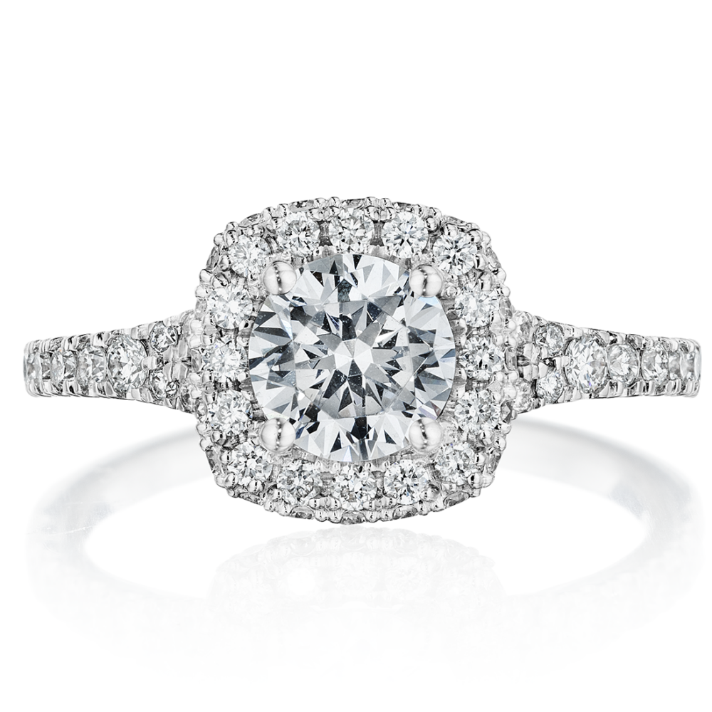 Cushion Halo Split Shank Engagement Ring